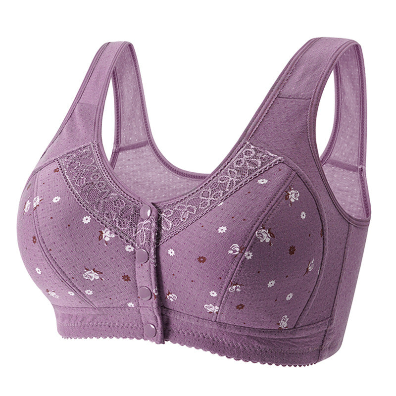 Women's Front Buckle Cotton Vest Underwear Mark Bras