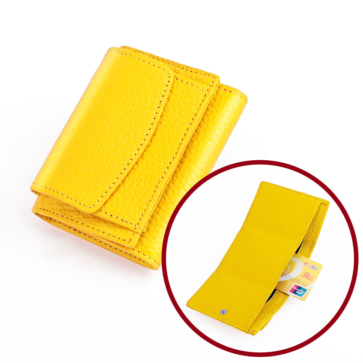 Elegant Women's Genuine Leather Loose Short Coin Purses