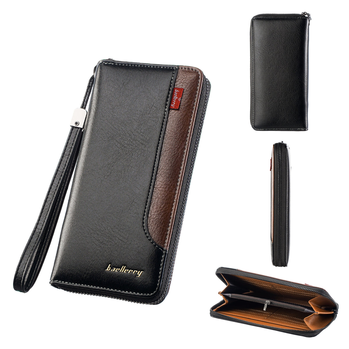 Men's Large Capacity Contrast Color Business Clutch Men's Wallet