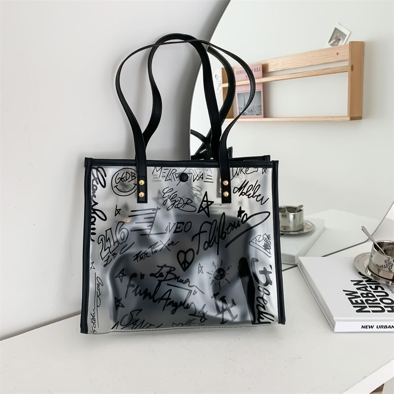 Versatile Transparent Family Waterproof Class Commuter Handbags