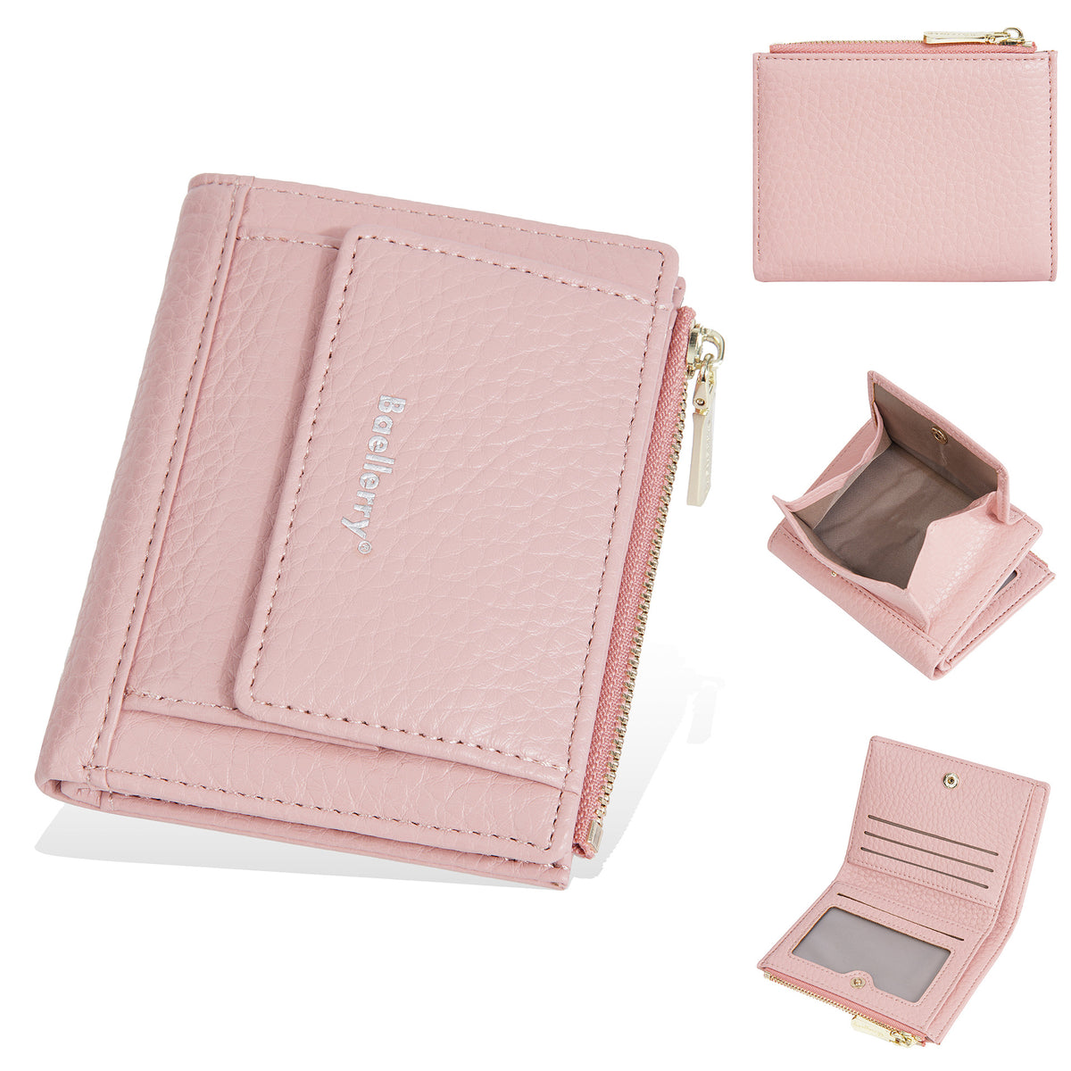 Women's Short Simple Multiple Slots Zipper Mini Ladies Wallet