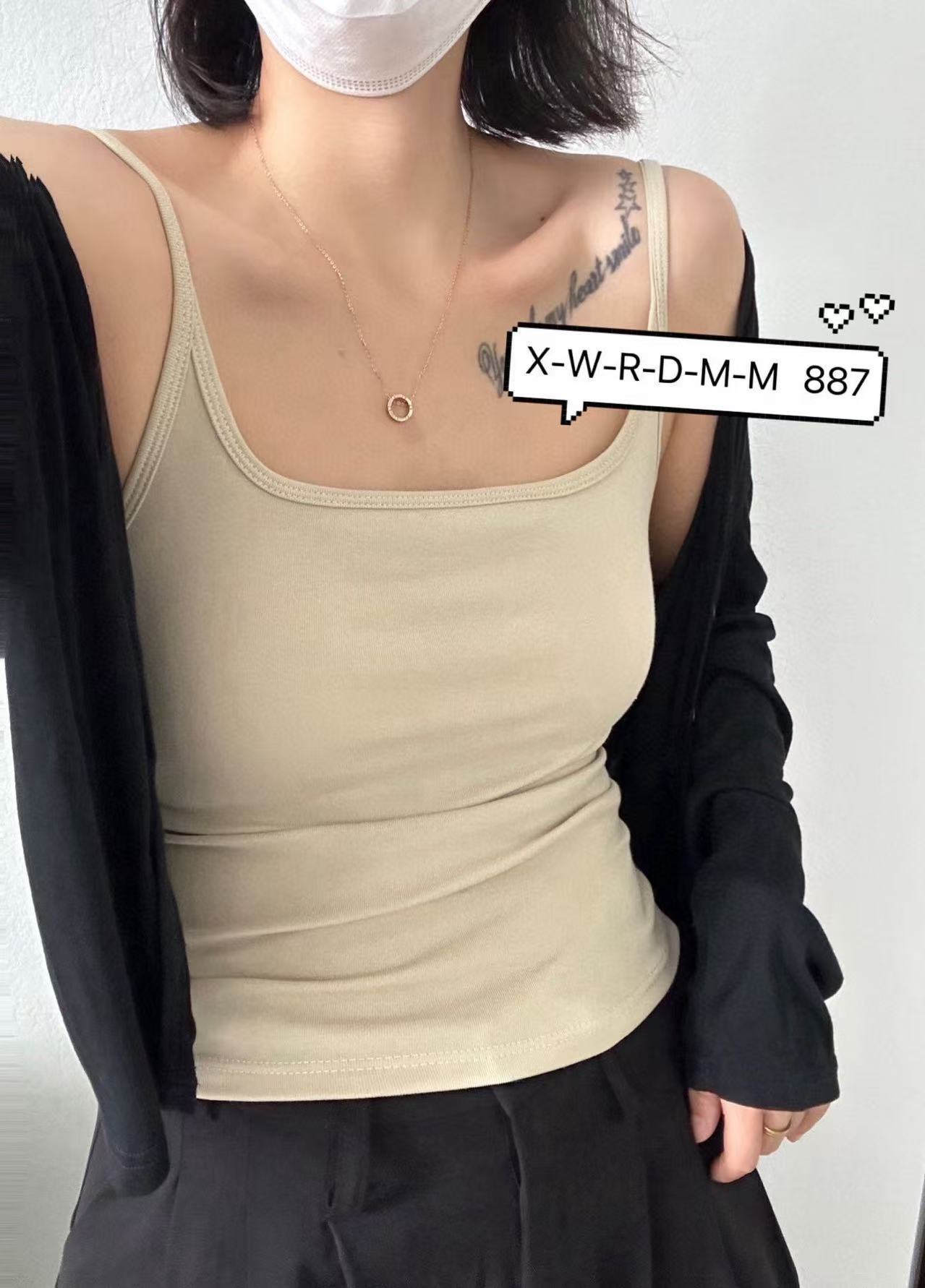 Hanger Long Camisole Fixed One-piece Cup Tanks Camis