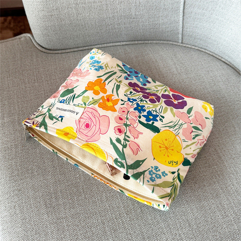 Fresh Floral Print Clutch Portable Sundries Storage Bags