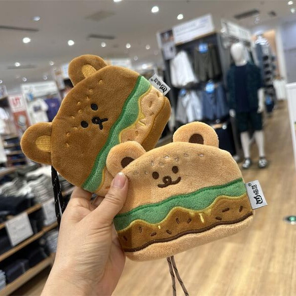 Burger Bear Change Earphone Storage Birthday Women's Messenger Bag