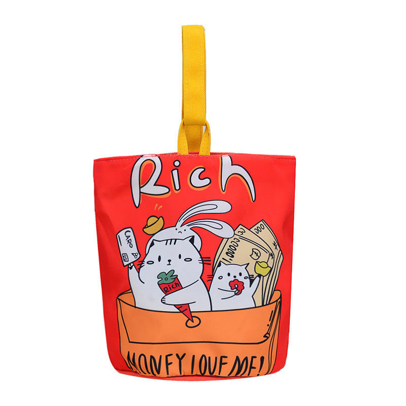 Illustration Portable Hand Carrying Out Snack Handbags