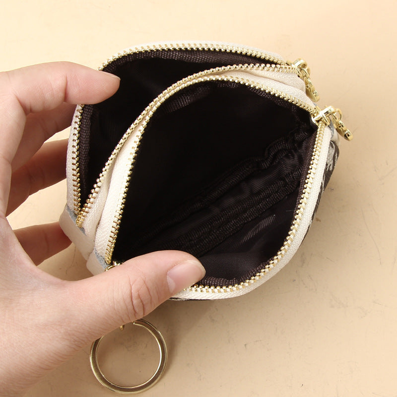 Women's Mini Double Zipper Fashion High Sense Coin Purses