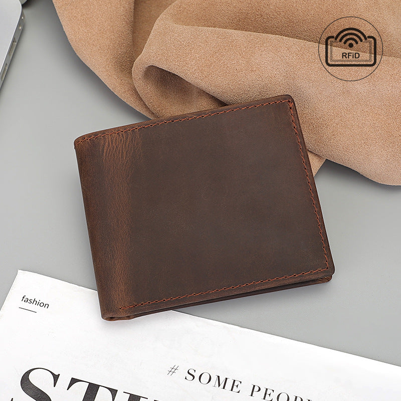 Vintage Leather Top Layer Crazy Horse Men's Wallets