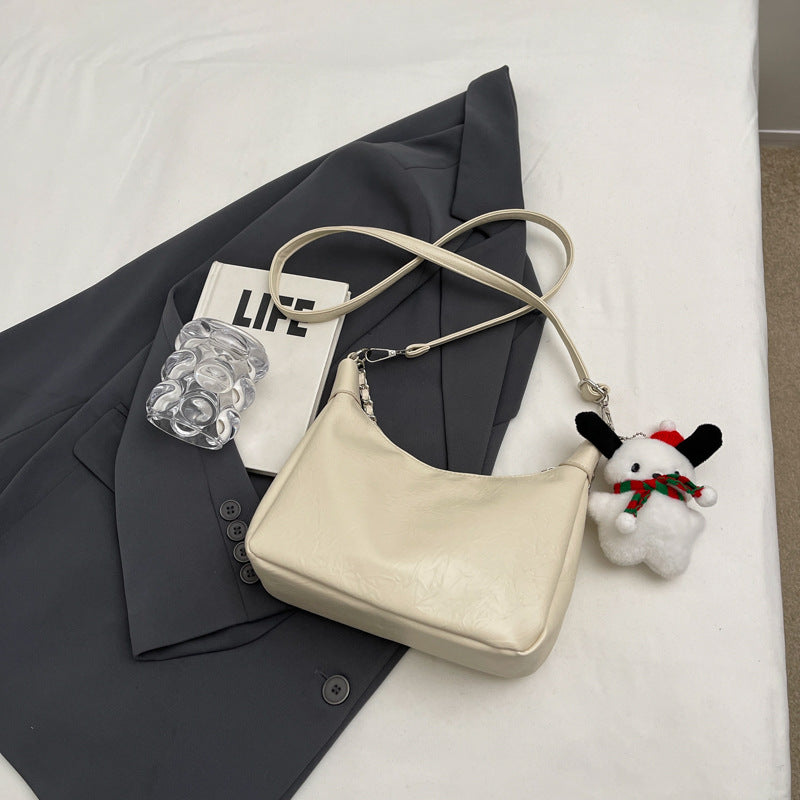 Women's Soft Leather Large Capacity Underarm Chain Crossbody Bags