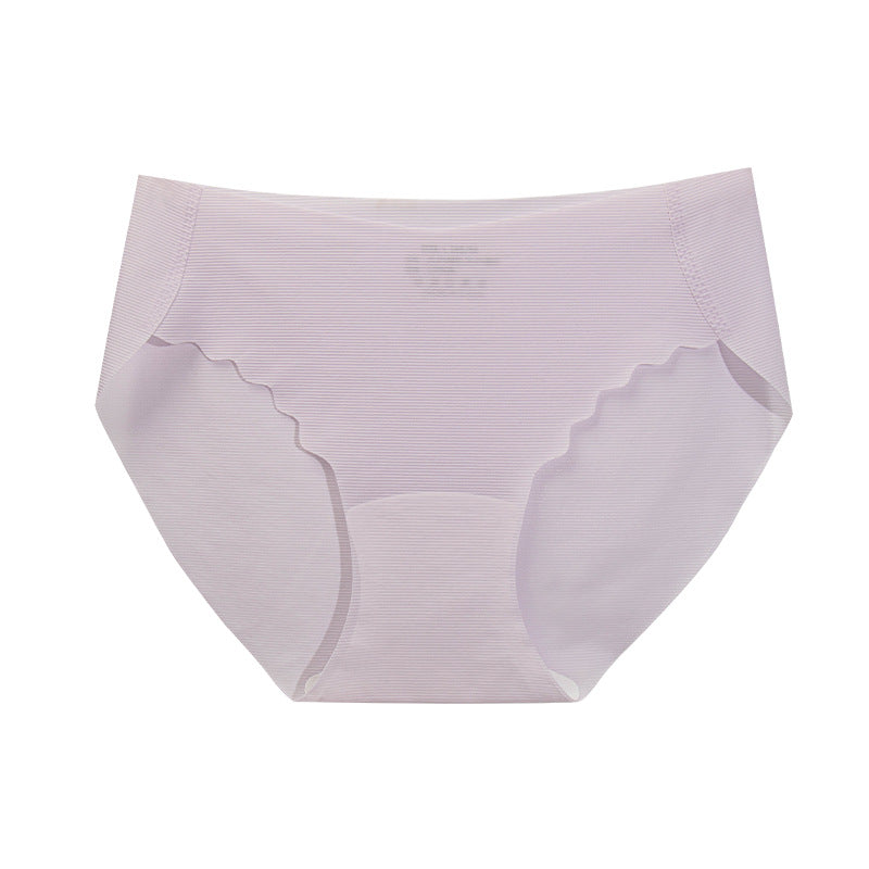 Women's Sexy Antibacterial Crotch Ice Silk Traceless Mid Waist Panties