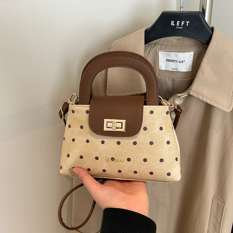 Popular Western Style Polka Dot Large Capacity Commuter Small Square Bags