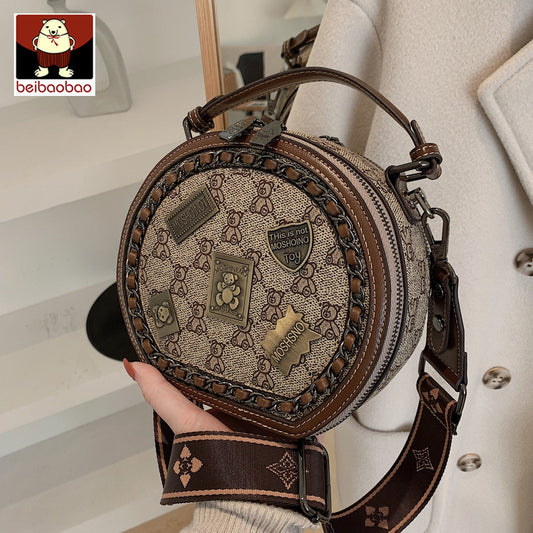 New Women's Source Fashion Badge Round Crossbody Bags