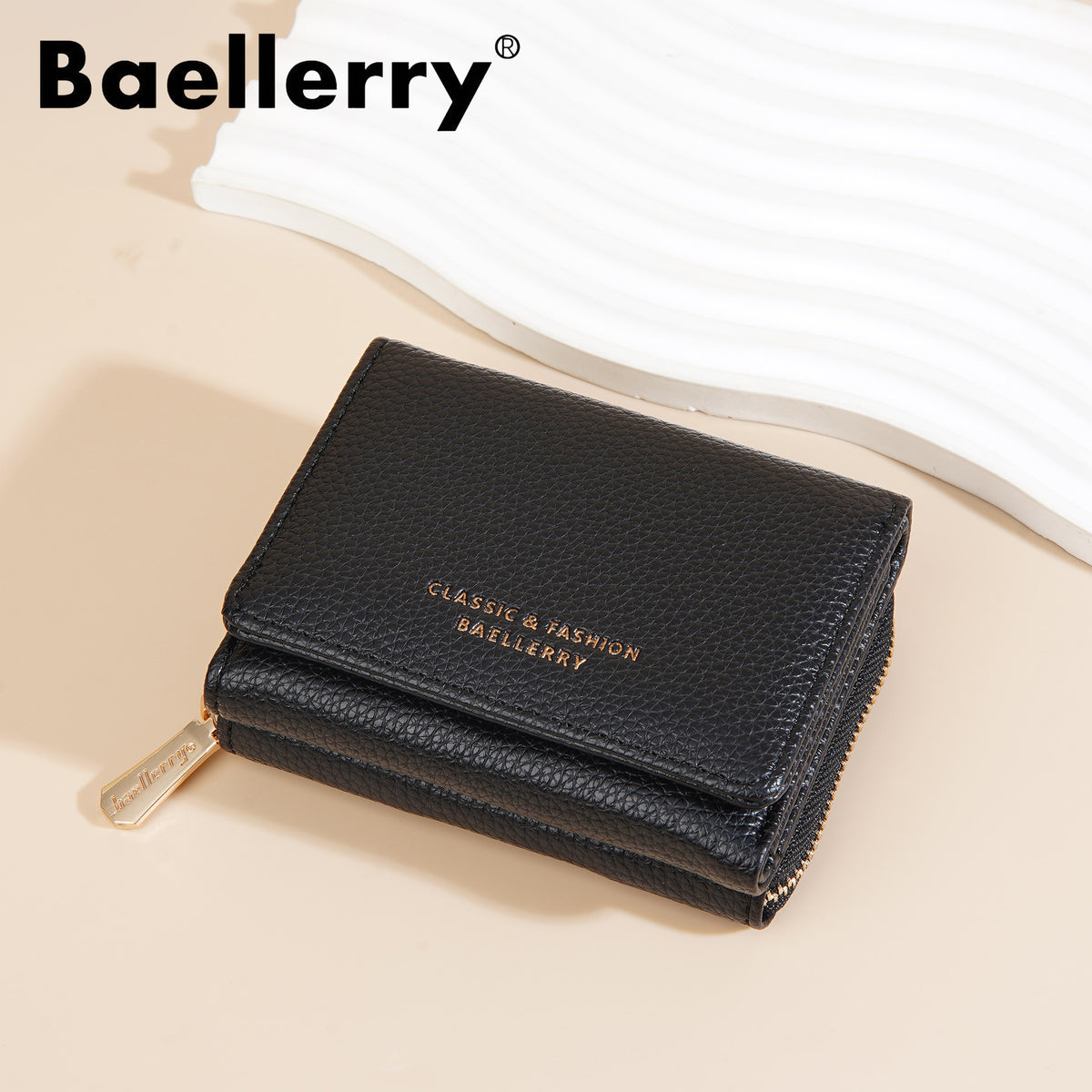 Women's Short Female Zipper Lychee Pattern Fashion Coin Purses