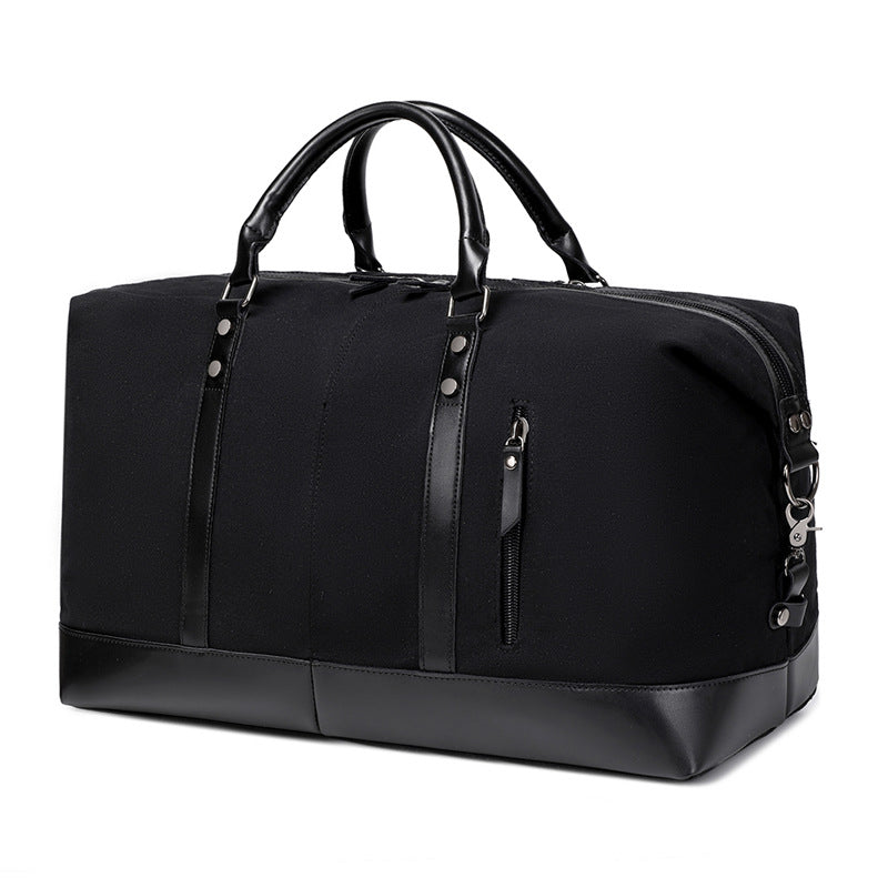 Men's Printed Leather Canvas Traveling Supplies Fitness Travel Bags