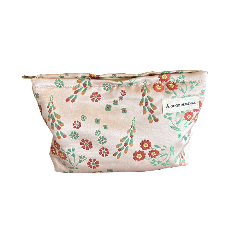 Blossom Canvas Portable Skin Care Buggy Out Makeup Bag