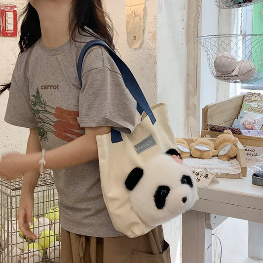 Panda Fashion Canvas Large Capacity Totes Shoulder Bags