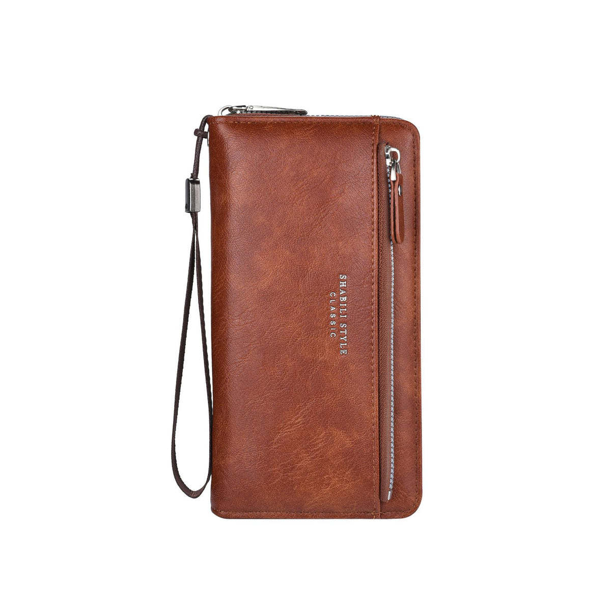Men's Outer Car Drawing Clutch Soft Leather Zip Green Fashion Men's Wallet