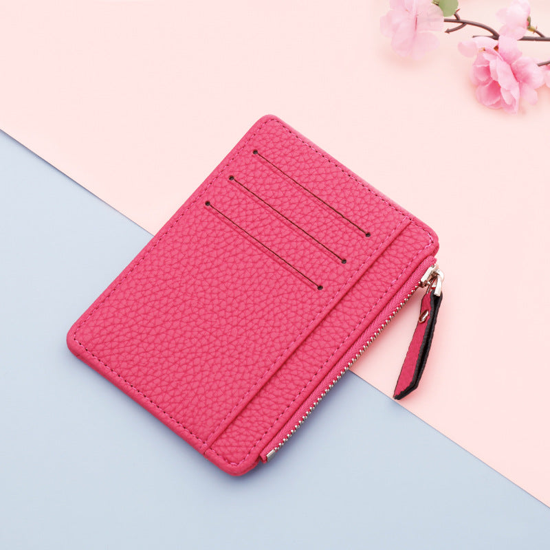 Korean Zip Candy Color Bus Bank Card Holder