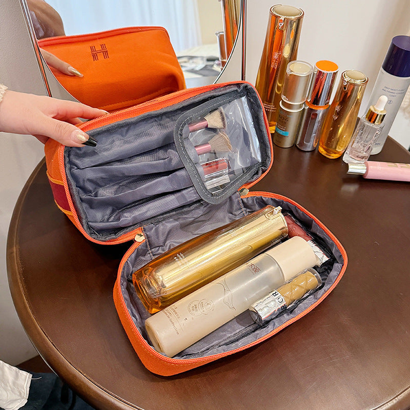 Capacity Portable Storage Double Layer Lunch Makeup Bag