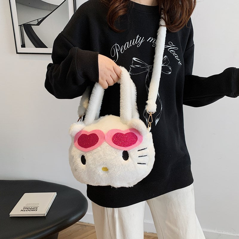 Crane Machines Gift Cartoon Cute Hello Kitty Toy Stitch Plush Women's Messenger Bag