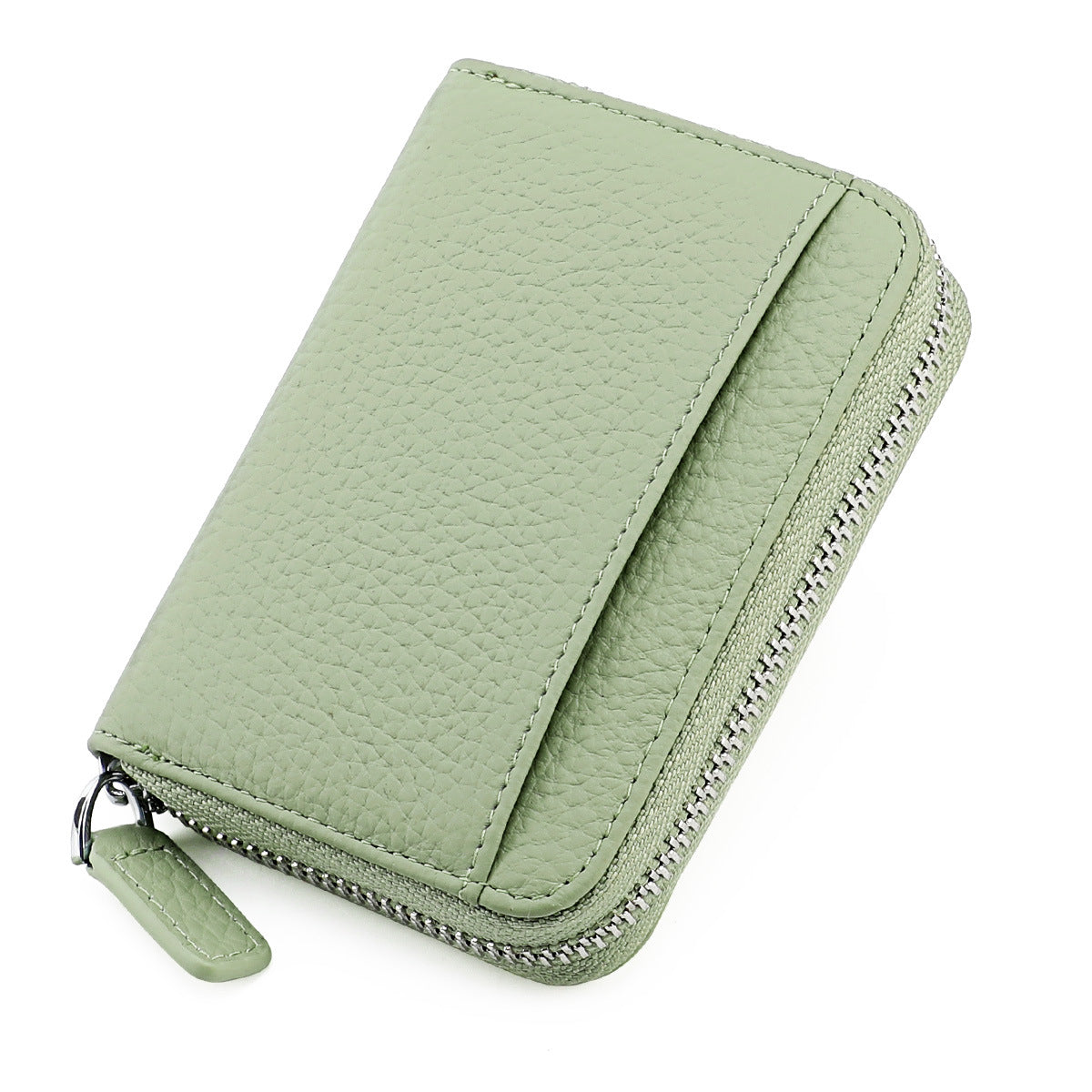 Women's & Men's & Leather Expanding Swiping Zipper Change Card Holder