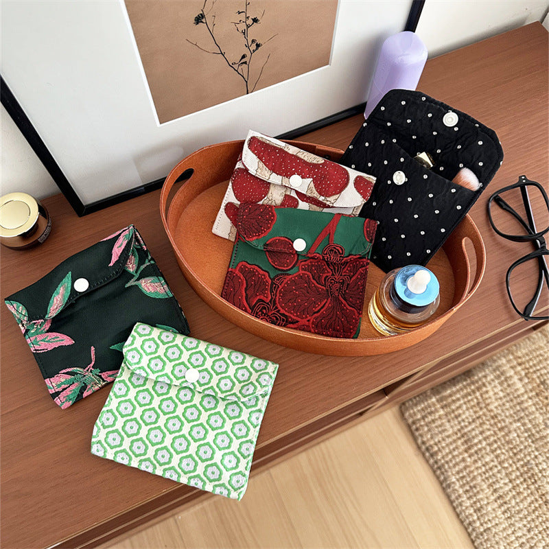 Portable Button Storage Liner Flip Lightweight Makeup Bag
