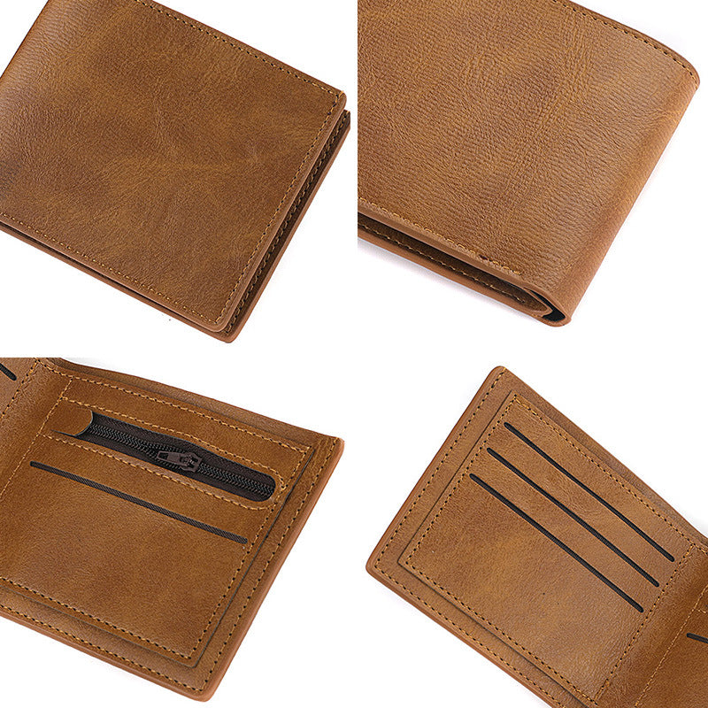 Men's Slouchy Horizontal Short Retro None Men's Wallets