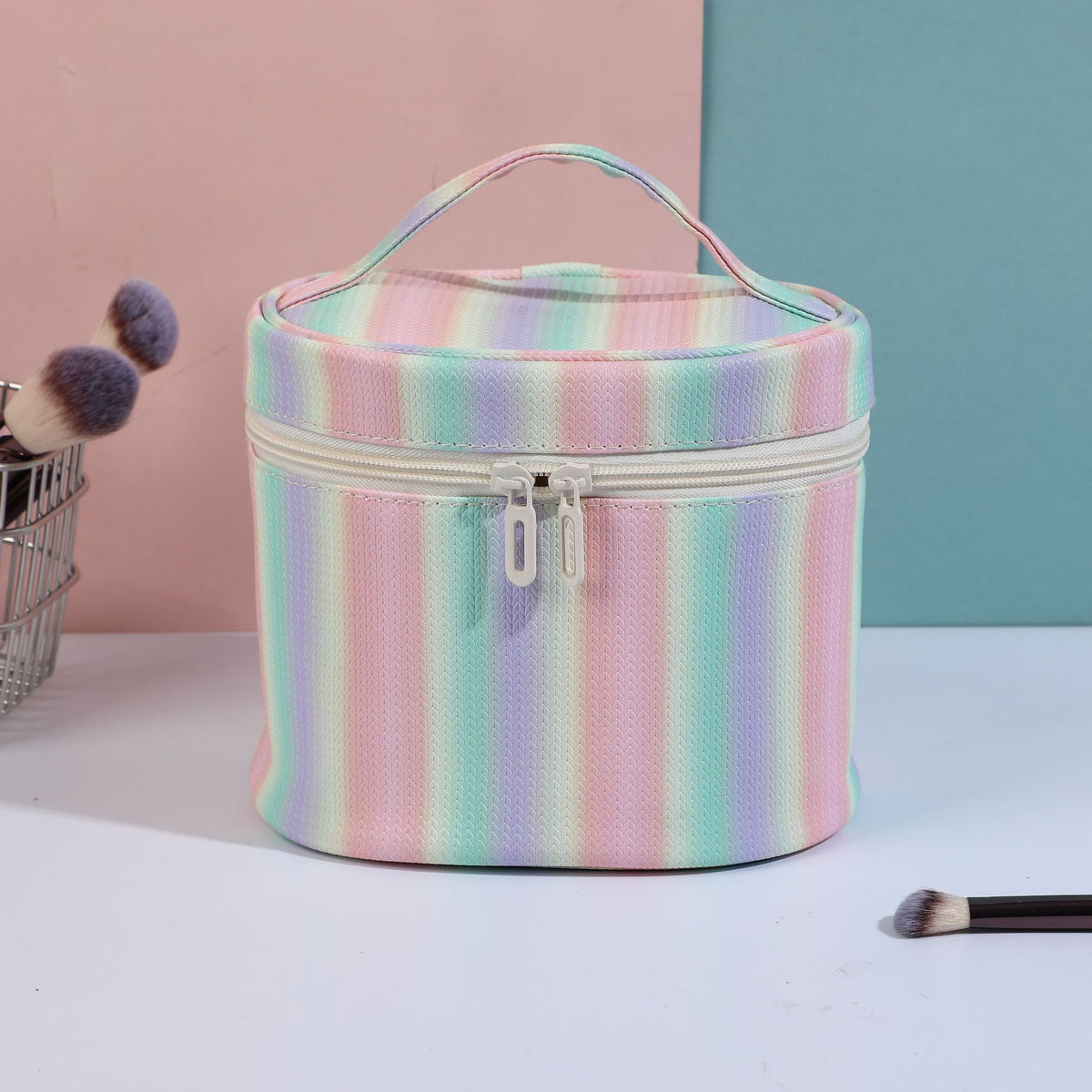 Transparent Striped Rainbow Portable Storage Wash Bags
