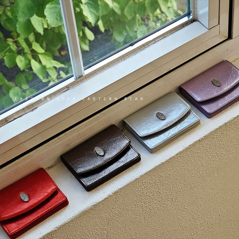 Women's Style Simple Crack Minimalist Large Capacity Card Holder