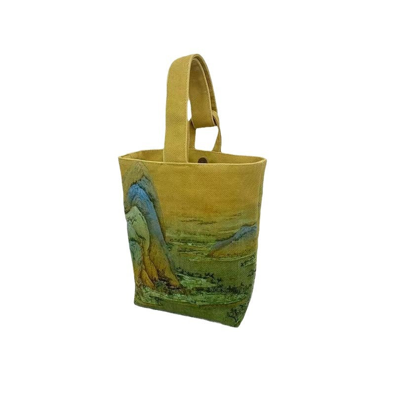 Chinese Style Pavilion Picture Adjustable Niche Retro Handbags