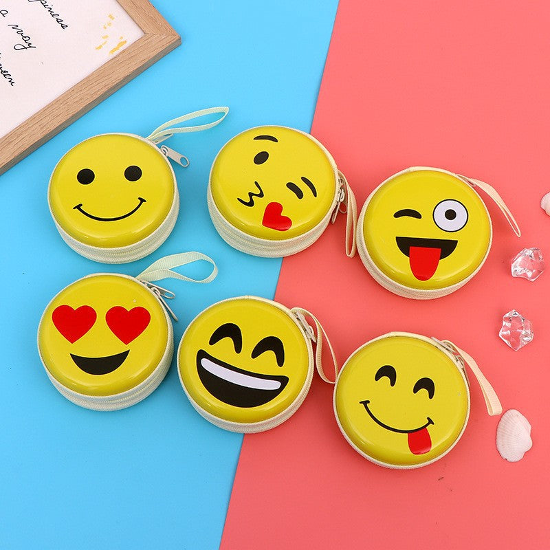 Christmas Round Zipper Cartoon Storage Earphone Coin Purses