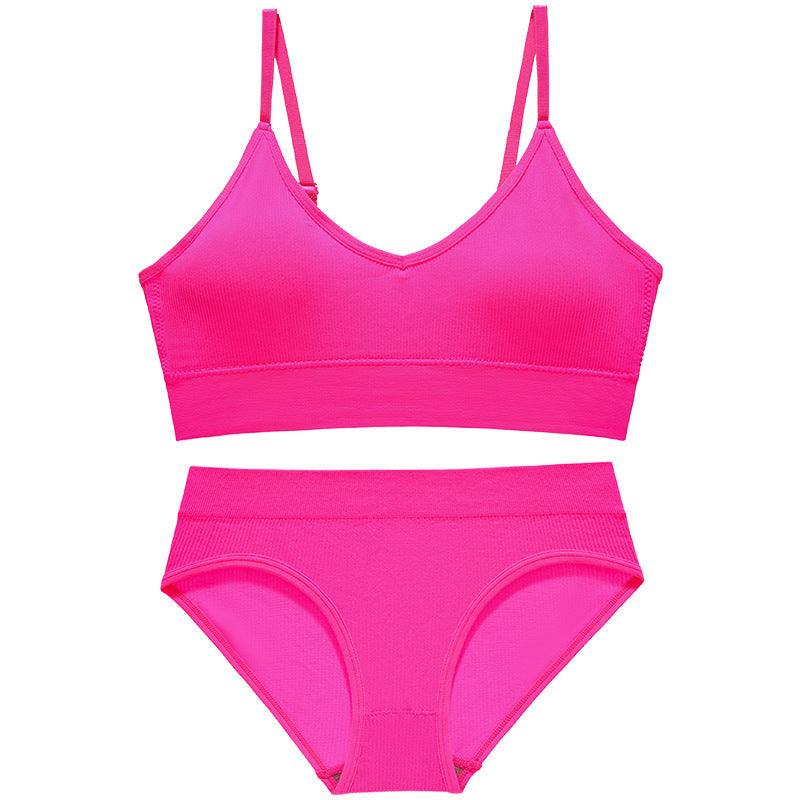 Women's Show Small Thin French Triangle Cup Wireless Lingerie Sets