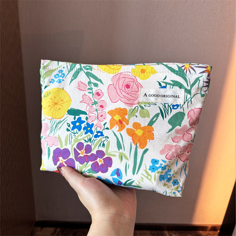 Fresh Floral Print Clutch Portable Sundries Storage Bags