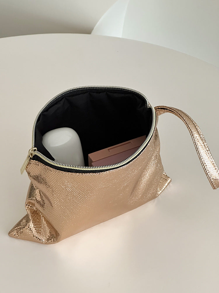 Hand Carrying Waterproof Portable Toiletry Snakeskin Pattern Pu Handbags