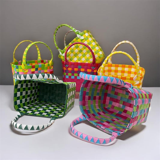 Women's & Children's & Woven Vegetable Basket Beach Colorful Handbags