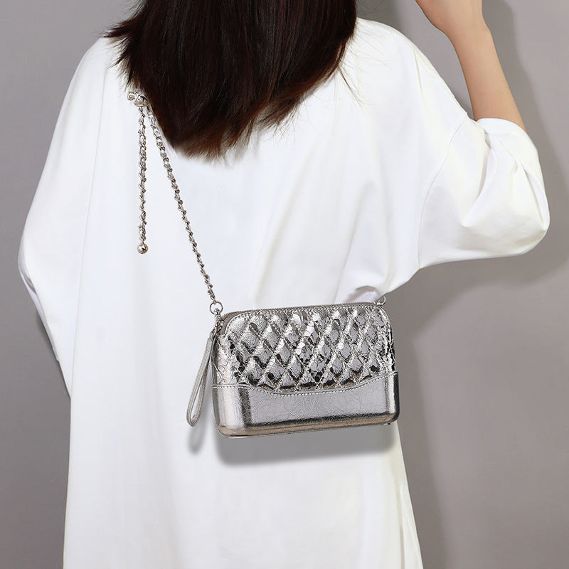 Women's Summer Hobo Sier Golden Balls Chain Women's Messenger Bag