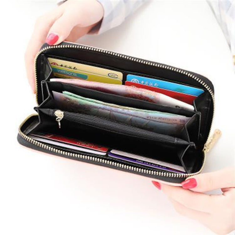 Women's Fashion Cartoon Large Capacity Long Zip Korean Clutch Bags