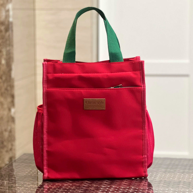 Canvas Solid Color Unisex Simple Lunch Box Handbags