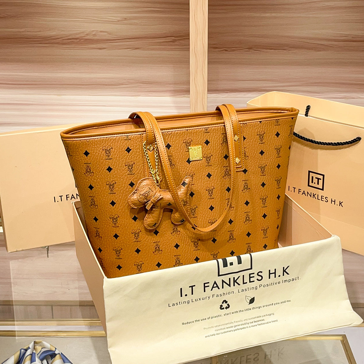 Bear Printed Large Capacity Totes High-grade Light Handbags