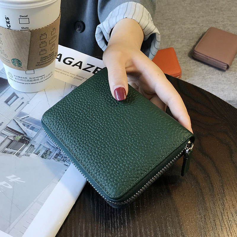 Women's Leather Large Capacity Multiple Slots Exquisite Card Holder