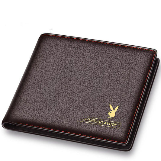 Men's Playboy Authentic Leather Tactile Feel Short Men's Wallets