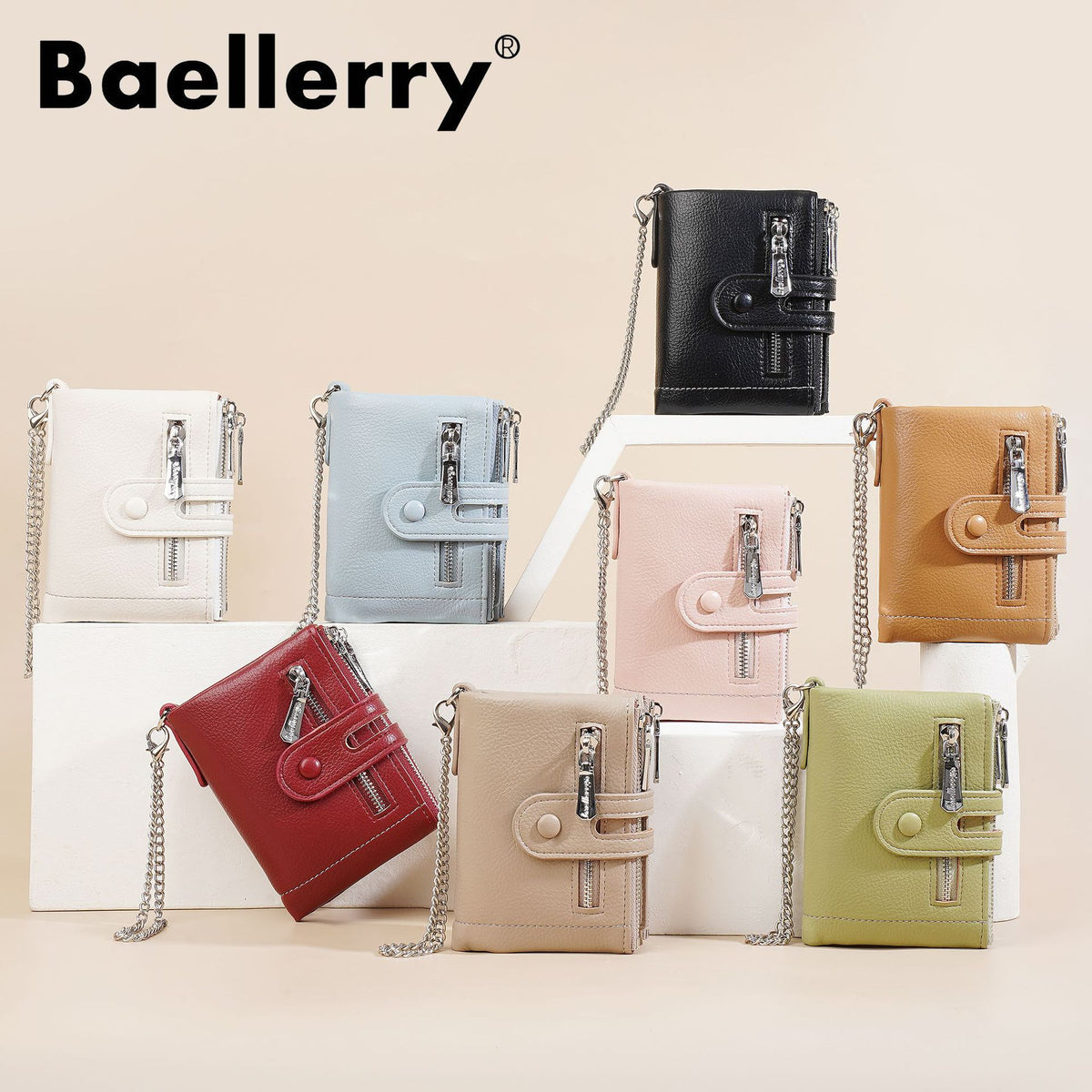 Women's Short High-grade Multi Slots Zipper Soft Ladies Wallet