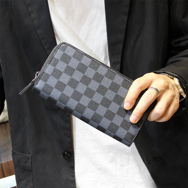 Men's Plaid Long Trendy Fashion Pattern Personalized Men's Wallets