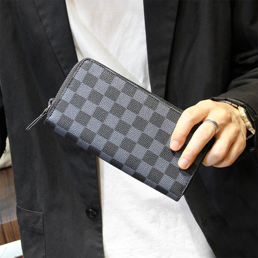 Men's Plaid Long Trendy Fashion Pattern Personalized Men's Wallets