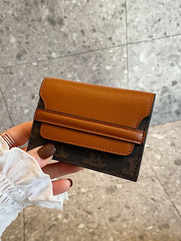 Women's Early Spring Clamp Multiple Slots Genuine Leather Card Holder