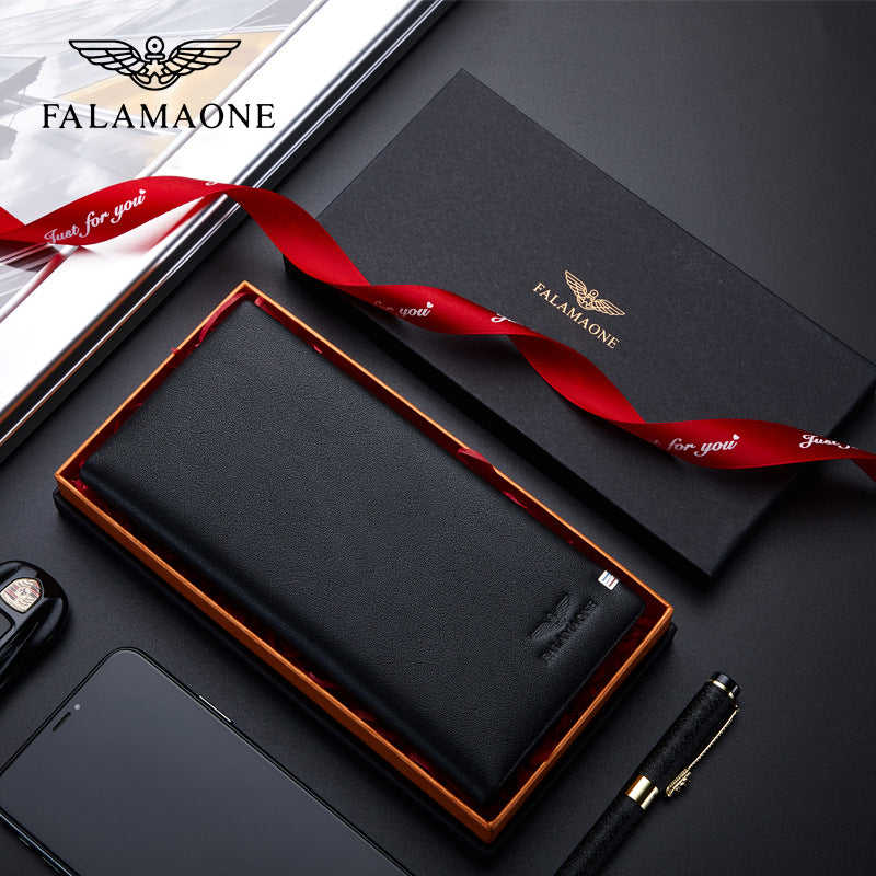 Men's Genuine Leather Fashion Long Business Husband Men's Wallet