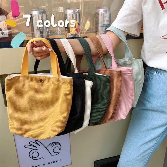 Women's Artistic Corduroy Portable Mini Hand Vintage Handbags