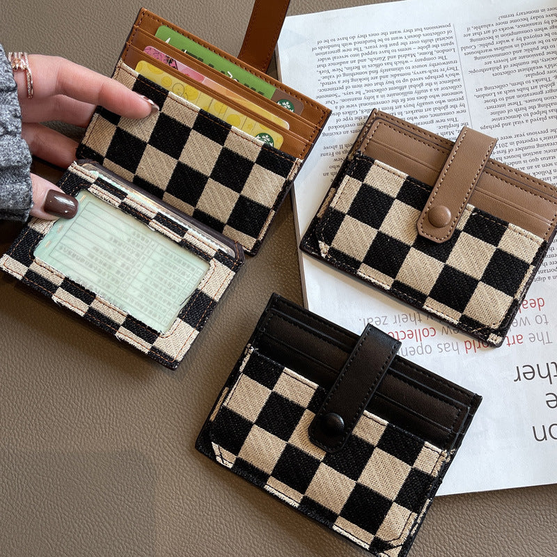 Women's Exquisite Compact Driving License Canvas Card Holder