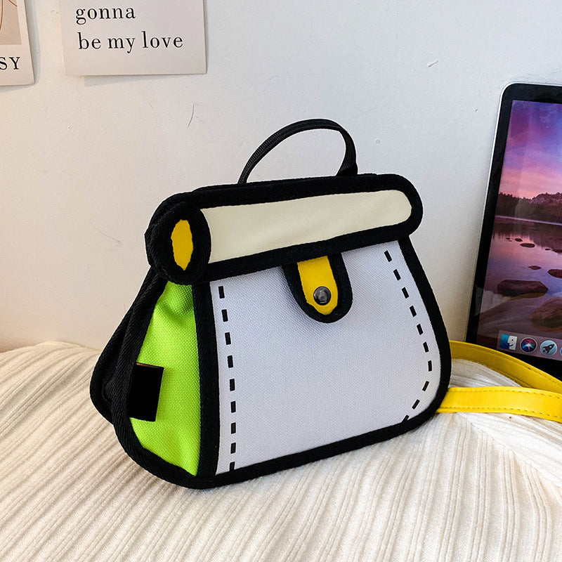 Women's Two-dimensional Fashion Chain Contrast Color Women's Shoulder Bag