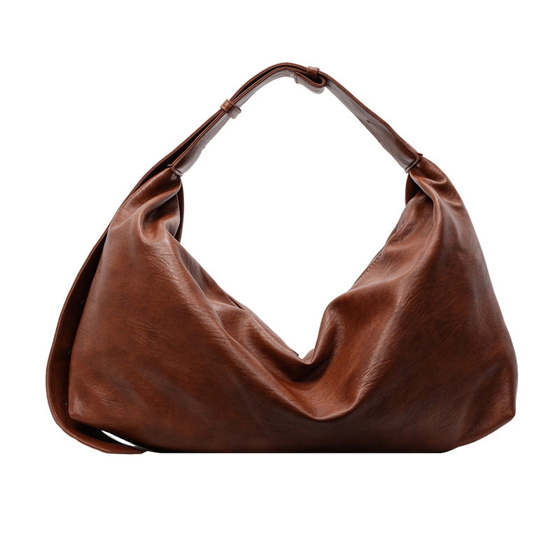 Fashion Soft Leather Simple Solid Color Leisure Women's Shoulder Bag