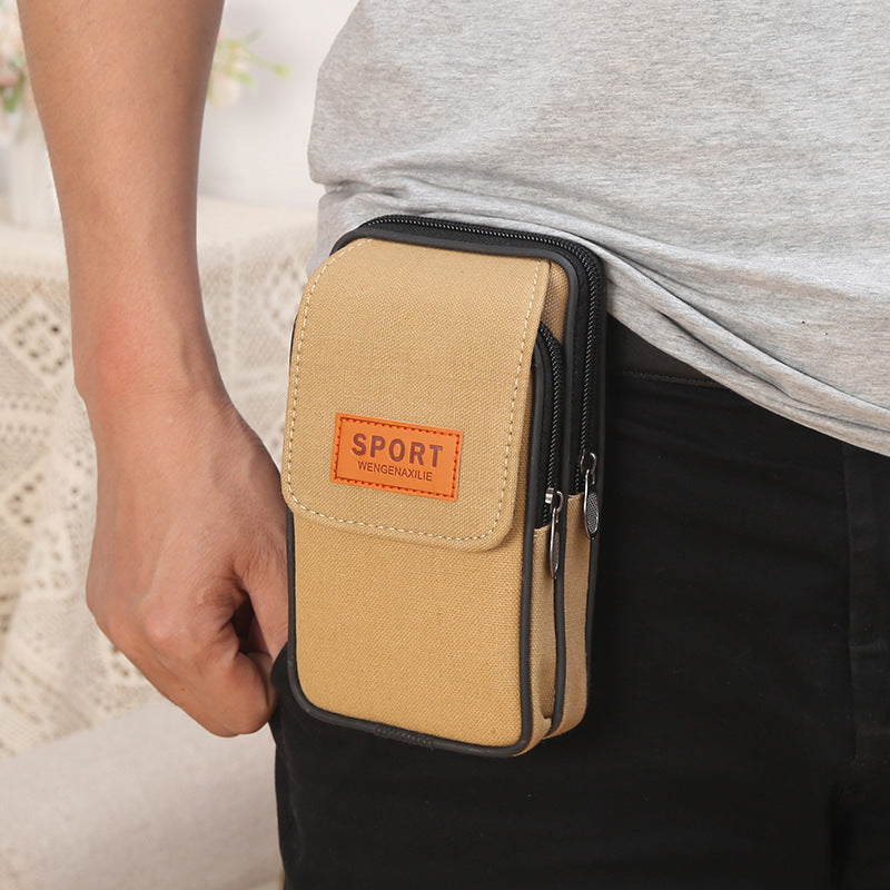 Men's Mobile Cell Horizontal Vertical Hanging Construction Men's Waist Packs